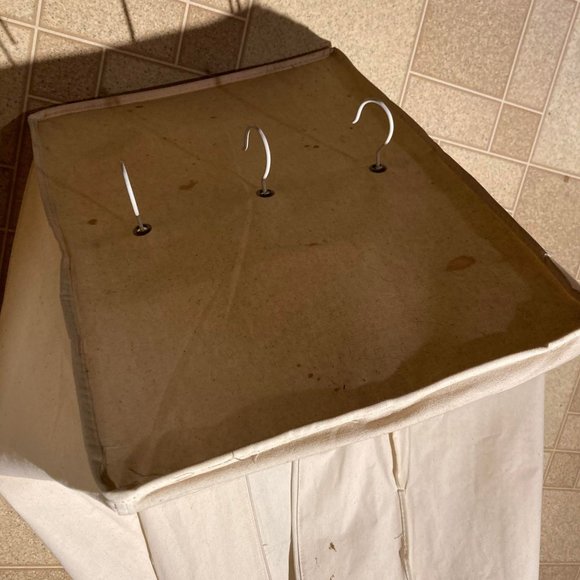 Canvas Garment Bag / Suit Bag white canvas 48 inch long 3 hanger metal frame - Picture 2 of 5